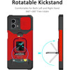 Military Grade All-In-One Ring Stand Card Case for Motorola Moto G Power 5G 2024 - Red