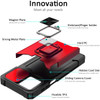 Military Grade All-In-One Ring Stand Card Case for Motorola Moto G Power 5G 2024 - Red