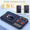 Military Grade Elite Series Hybrid Case with Ring Grip and Camera Lens Cover for Motorola Moto G 5G 2024 - Blue