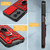 Military Grade Elite Series Hybrid Case with Ring Grip and Camera Lens Cover for Motorola Moto G 5G 2024 - Red