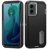 Military Grade Certified TUFF Hybrid Armor Case with Kickstand for Motorola Moto G 5G 2024 - Black