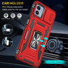 Military Grade Ring Holder Case with Camera Lens Cover for Motorola Moto G 5G 2024 - Red