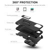 Military Grade Ultra Rugged Hybrid Kickstand Case with Card Slot and Belt Clip Holster for Motorola Moto G 5G 2024 - Black