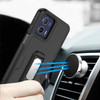 Military Grade Ultra Rugged Hybrid Kickstand Case with Card Slot and Belt Clip Holster for Motorola Moto G 5G 2024 - Black
