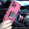 Military Grade Shockproof Hybrid Armor Case with Ring Grip for iPhone 16 Pro Max - Pink