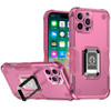 Military Grade Shockproof Hybrid Armor Case with Ring Grip for iPhone 16 Pro Max - Pink