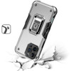 Military Grade Shockproof Hybrid Armor Case with Ring Grip for iPhone 16 Pro Max - Silver