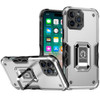 Military Grade Shockproof Hybrid Armor Case with Ring Grip for iPhone 16 Pro Max - Silver