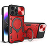 Superior Series Hybrid Case with MagSafe Ring Stand and Camera Lens Cover for iPhone 16 Pro Max - Red
