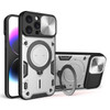 Superior Series Hybrid Case with MagSafe Ring Stand and Camera Lens Cover for iPhone 16 Pro Max - Silver