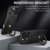 Hybrid Armor Case with MagSafe Ring Stand for iPhone 16 Pro Max - Black