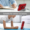 Hybrid Armor Case with MagSafe Ring Stand for iPhone 16 Pro Max - Red