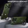 Hybrid Armor Case with MagSafe Ring Stand for iPhone 16 Pro Max - Green