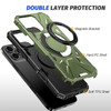 Military Grade TUFF MagSafe Case with Rotating Ring Stand for iPhone 16 Pro Max - Green