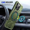 Military Grade TUFF MagSafe Case with Rotating Ring Stand for iPhone 16 Pro Max - Green