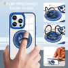 Tough Shield Crystal Case with MagSafe Ring Holder for iPhone 16 Pro - Blue