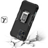 Military Grade Shockproof Hybrid Armor Case with Ring Grip for iPhone 16 Pro - Black
