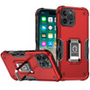 Military Grade Shockproof Hybrid Armor Case with Ring Grip for iPhone 16 Pro - Red