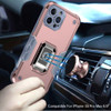 Military Grade Shockproof Hybrid Armor Case with Ring Grip for iPhone 16 Pro - Rose Gold