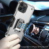 Military Grade Shockproof Hybrid Armor Case with Ring Grip for iPhone 16 Pro - Silver
