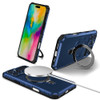 Hybrid Armor Case with MagSafe Ring Stand for iPhone 16 Pro - Blue