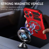 Hybrid Armor Case with MagSafe Ring Stand for iPhone 16 Pro - Red