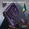 Hybrid Armor Case with MagSafe Ring Stand for iPhone 16 Pro - Purple