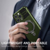 Hybrid Armor Case with MagSafe Ring Stand for iPhone 16 Pro - Green