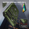 Hybrid Armor Case with MagSafe Ring Stand for iPhone 16 Pro - Green