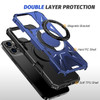 Military Grade TUFF MagSafe Case with Rotating Ring Stand for iPhone 16 Pro - Blue