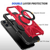 Military Grade TUFF MagSafe Case with Rotating Ring Stand for iPhone 16 Pro - Red