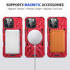 Military Grade TUFF MagSafe Case with Rotating Ring Stand for iPhone 16 Pro - Red