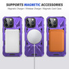 Military Grade TUFF MagSafe Case with Rotating Ring Stand for iPhone 16 Pro - Purple