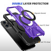Military Grade TUFF MagSafe Case with Rotating Ring Stand for iPhone 16 Pro - Purple