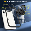 Tough Shield Crystal Case with MagSafe Ring Holder for iPhone 16 - Black
