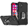 Military Grade Shockproof Hybrid Armor Case with Ring Grip for iPhone 16 - Black