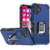 Military Grade Shockproof Hybrid Armor Case with Ring Grip for iPhone 16 - Blue