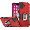 Military Grade Shockproof Hybrid Armor Case with Ring Grip for iPhone 16 - Red
