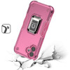 Military Grade Shockproof Hybrid Armor Case with Ring Grip for iPhone 16 - Pink