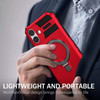 Hybrid Armor Case with MagSafe Ring Stand for iPhone 16 - Red