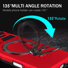 Hybrid Armor Case with MagSafe Ring Stand for iPhone 16 - Red