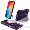 Hybrid Armor Case with MagSafe Ring Stand for iPhone 16 - Purple