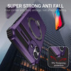 Hybrid Armor Case with MagSafe Ring Stand for iPhone 16 - Purple