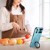Hybrid Armor Case with MagSafe Ring Stand for iPhone 16 - Sky Blue