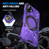 Military Grade TUFF MagSafe Case with Rotating Ring Stand for iPhone 16 - Purple