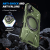 Military Grade TUFF MagSafe Case with Rotating Ring Stand for iPhone 16 - Green
