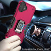 Military Grade Shockproof Hybrid Armor Case with Ring Grip for iPhone 16 Plus - Hot Pink