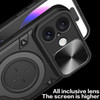 Superior Series Hybrid Case with MagSafe Ring Stand and Camera Lens Cover for iPhone 16 Plus - Black