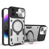 Superior Series Hybrid Case with MagSafe Ring Stand and Camera Lens Cover for iPhone 16 Plus - Silver