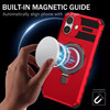 Hybrid Armor Case with MagSafe Ring Stand for iPhone 16 Plus - Red